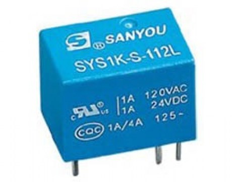 RELAY SUBMINIATURE 1P 24V DC 1A SYS1K-S-124L SAN